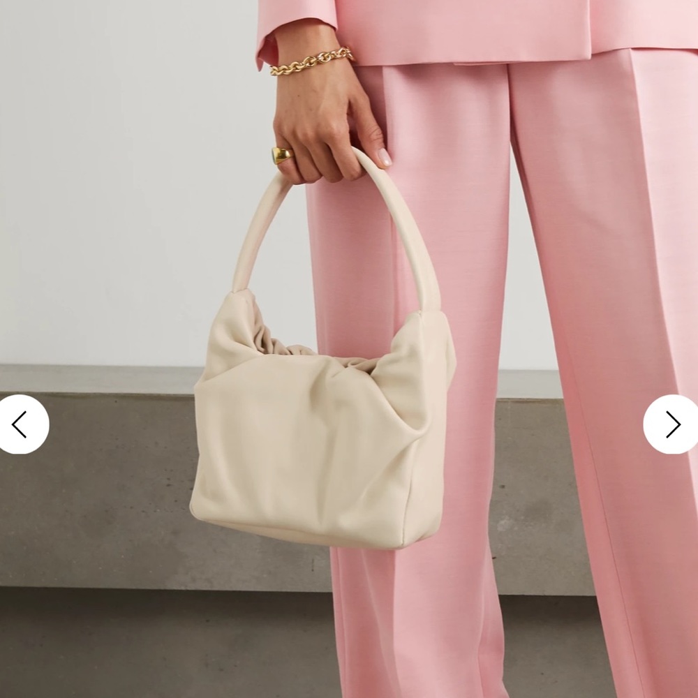 STAUD Felix ruched leather shoulder bag